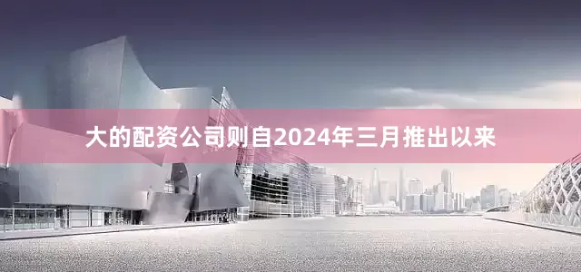 大的配资公司则自2024年三月推出以来